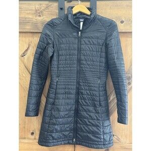 Patagonia Kai Lee Parka Black Long Quilted Puffer Jacket Womens Size Small